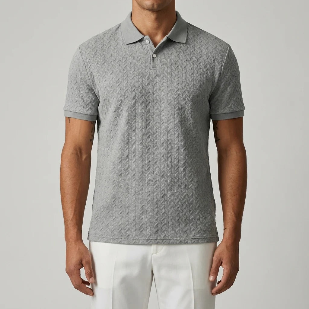 Men's Textured Cable-Knit Polo Shirt | Refined Classic Layering Essential 1