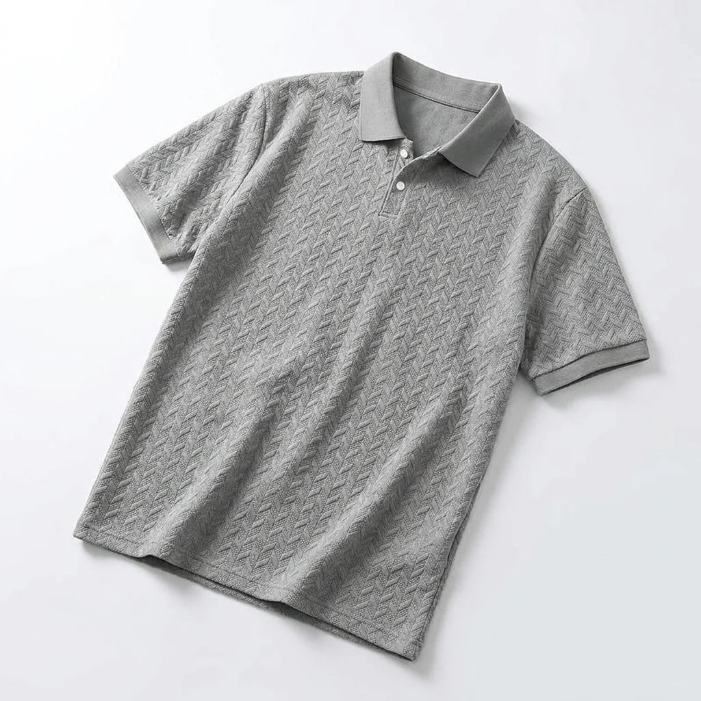 Men's Textured Cable-Knit Polo Shirt | Refined Classic Layering Essential 2