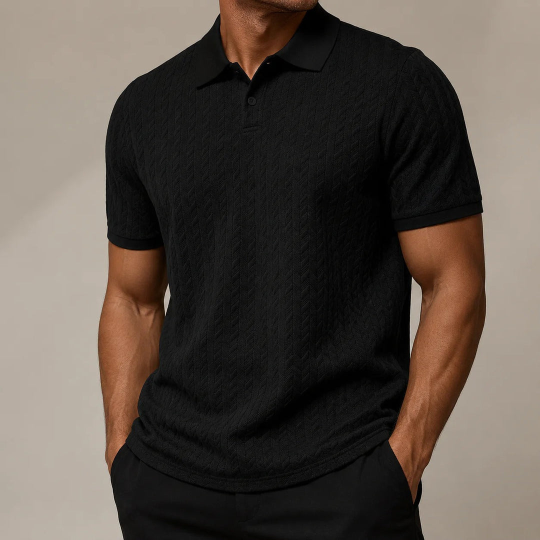 Men's Textured Cable-Knit Polo Shirt | Refined Classic Layering Essential 7