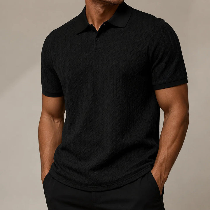 Men's Textured Cable-Knit Polo Shirt | Refined Classic Layering Essential 7