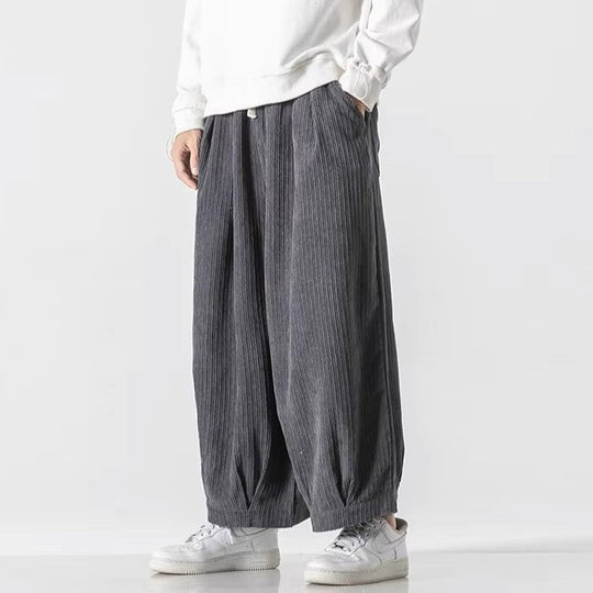 Men's Textured Corduroy Pants | Oversized Comfort Fit 0