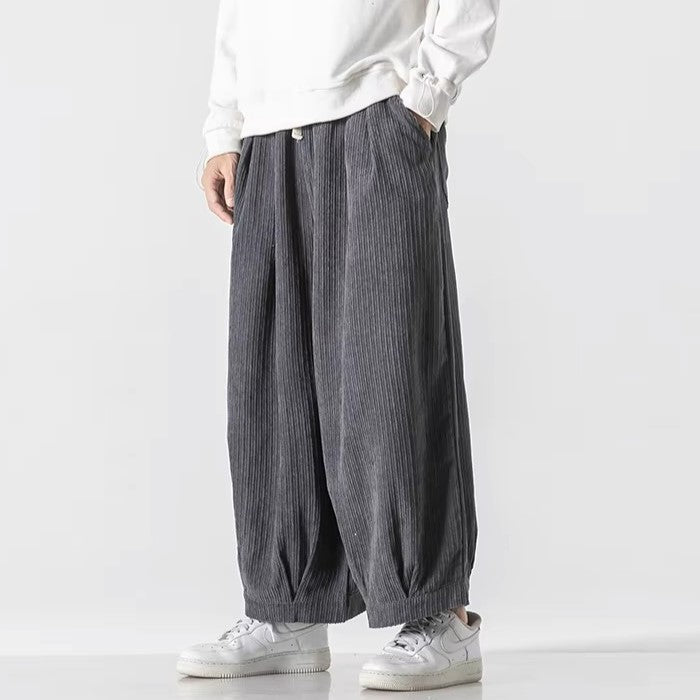Men's Textured Corduroy Pants | Oversized Comfort Fit 0