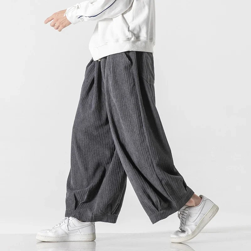 Men's Textured Corduroy Pants | Oversized Comfort Fit 1