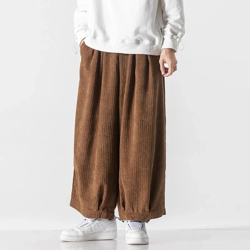 Men's Textured Corduroy Pants | Oversized Comfort Fit 2