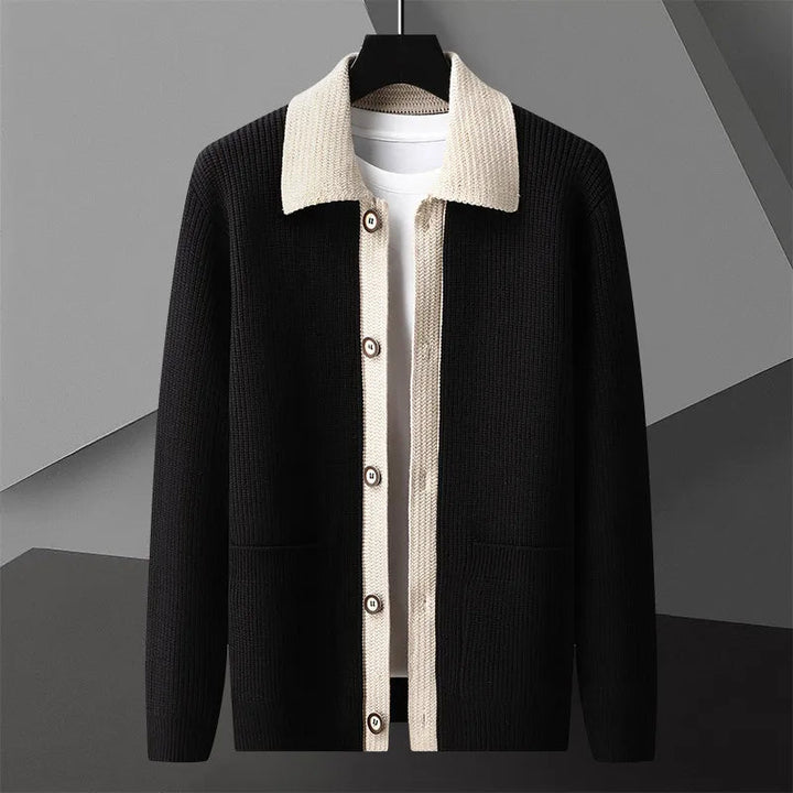 Men's Textured Knit Cardigan | Refined Tailored Layering Essential 1