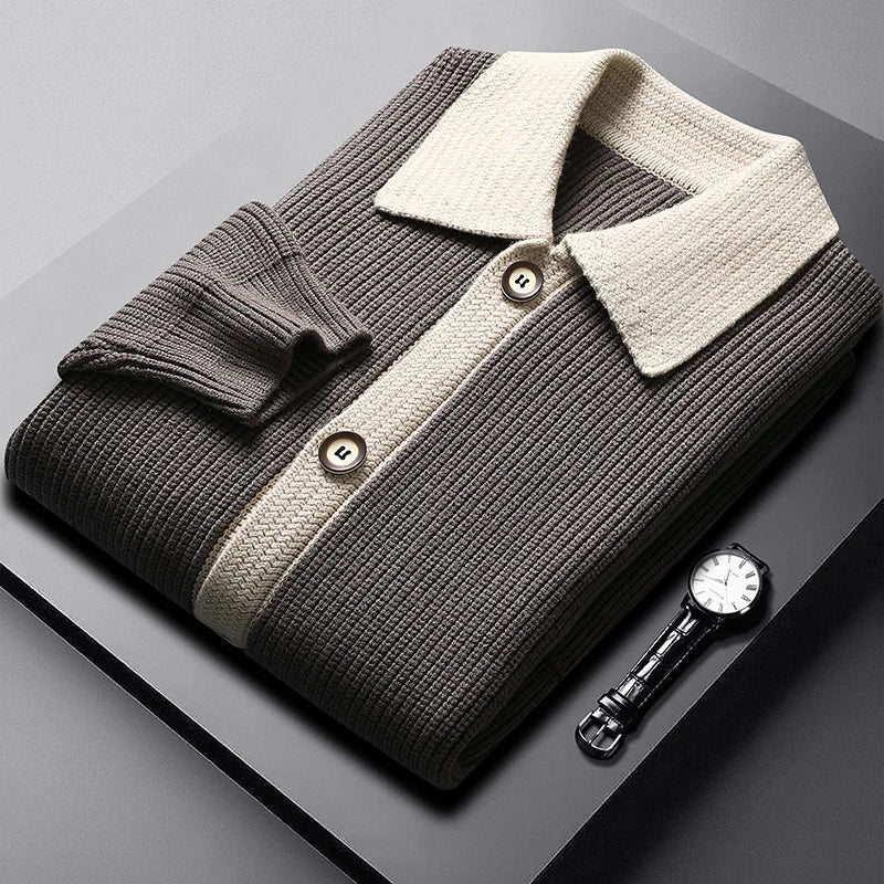 Men's Textured Knit Cardigan | Refined Tailored Layering Essential 3