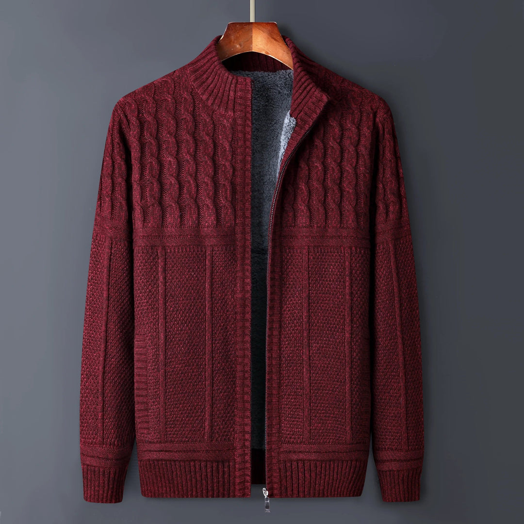 Men's Textured Knit Jacket | Structured Casual Comfort Layer 1