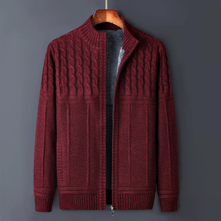 Men's Textured Knit Jacket | Structured Casual Comfort Layer 1