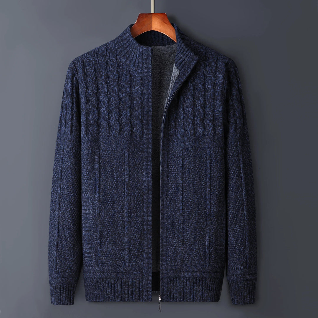 Men's Textured Knit Jacket | Structured Casual Comfort Layer 3