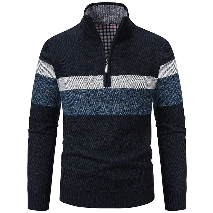 Men's thick knit turtleneck sweater with warm winter texture