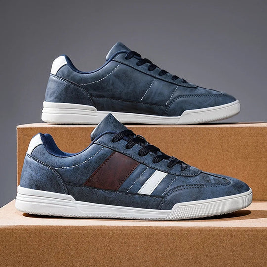 Men's Vegan Leather Low-Top Sneakers | Stylish Everyday Comfort Fit 0
