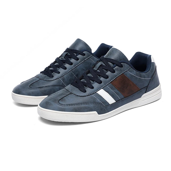 Men's Vegan Leather Low-Top Sneakers | Stylish Everyday Comfort Fit 1