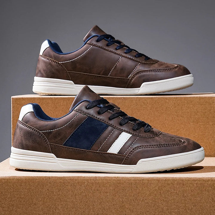 Men's Vegan Leather Low-Top Sneakers | Stylish Everyday Comfort Fit 2