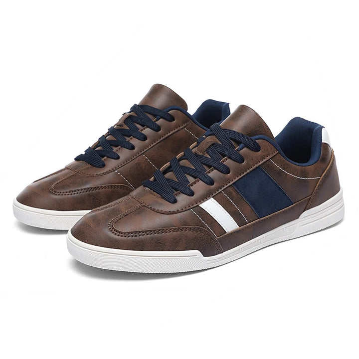 Men's Vegan Leather Low-Top Sneakers | Stylish Everyday Comfort Fit 3