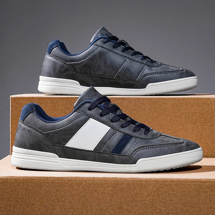 Men's Vegan Leather Low-Top Sneakers | Stylish Everyday Comfort Fit 4