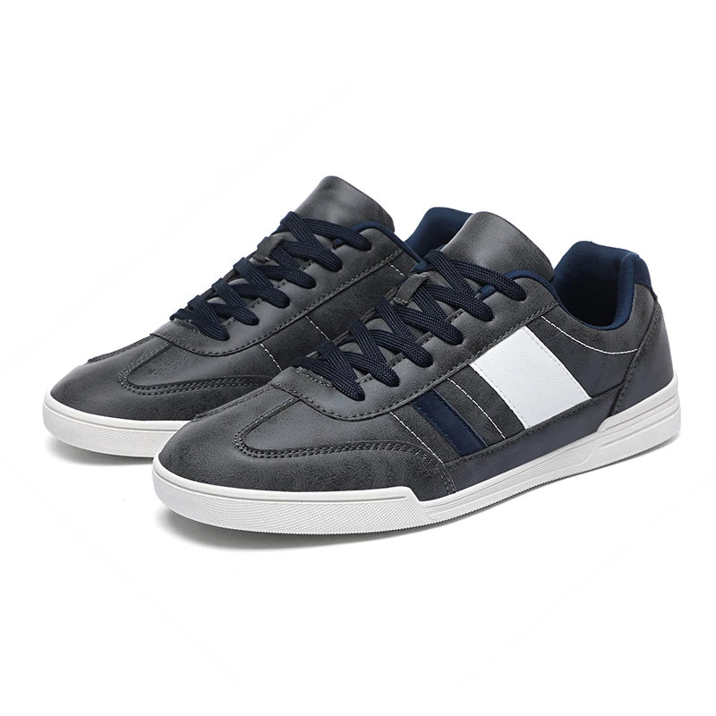 Men's Vegan Leather Low-Top Sneakers | Stylish Everyday Comfort Fit 5