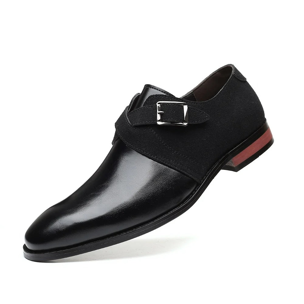 Men's Vegan Leather and Suede Loafers | Refined Double Buckle Design 5