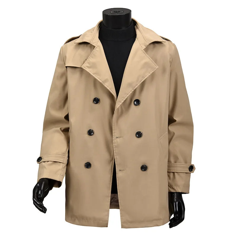 Men's Vintage Double Breasted Windbreaker Jacket | Classic Retro Spring Autumn Style 2