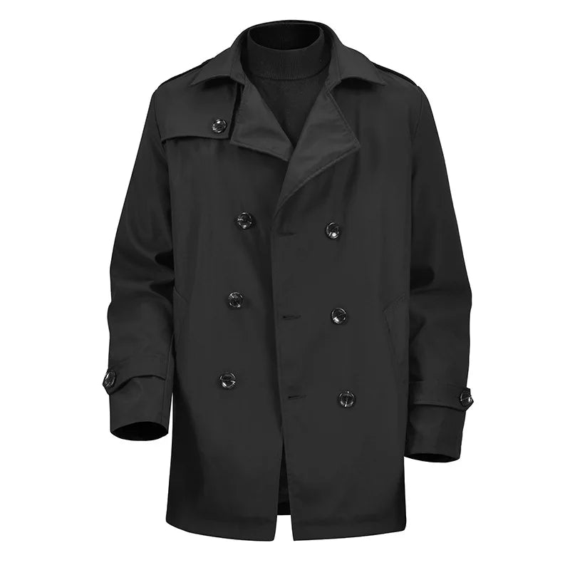 Men's Vintage Double Breasted Windbreaker Jacket | Classic Retro Spring Autumn Style 6