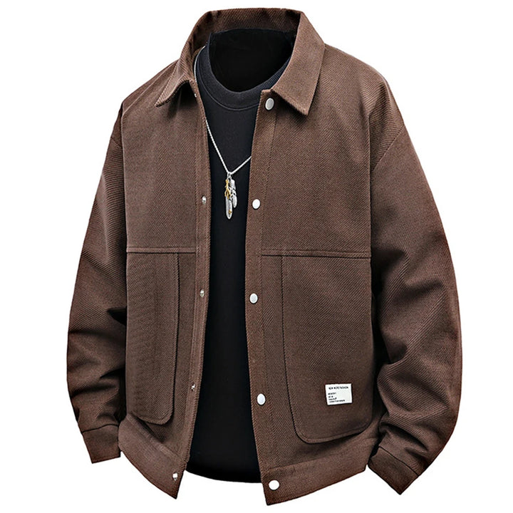 Men's vintage loose fit jacket with structured seasonal layering