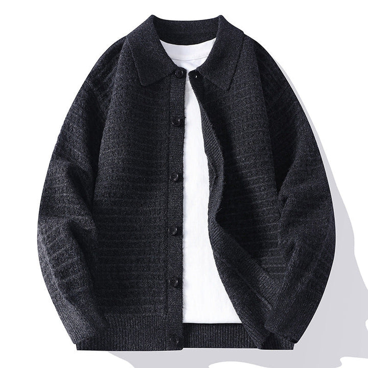 Men's Waffle Knit Cardigan | Soft Textured Layering Essential 2