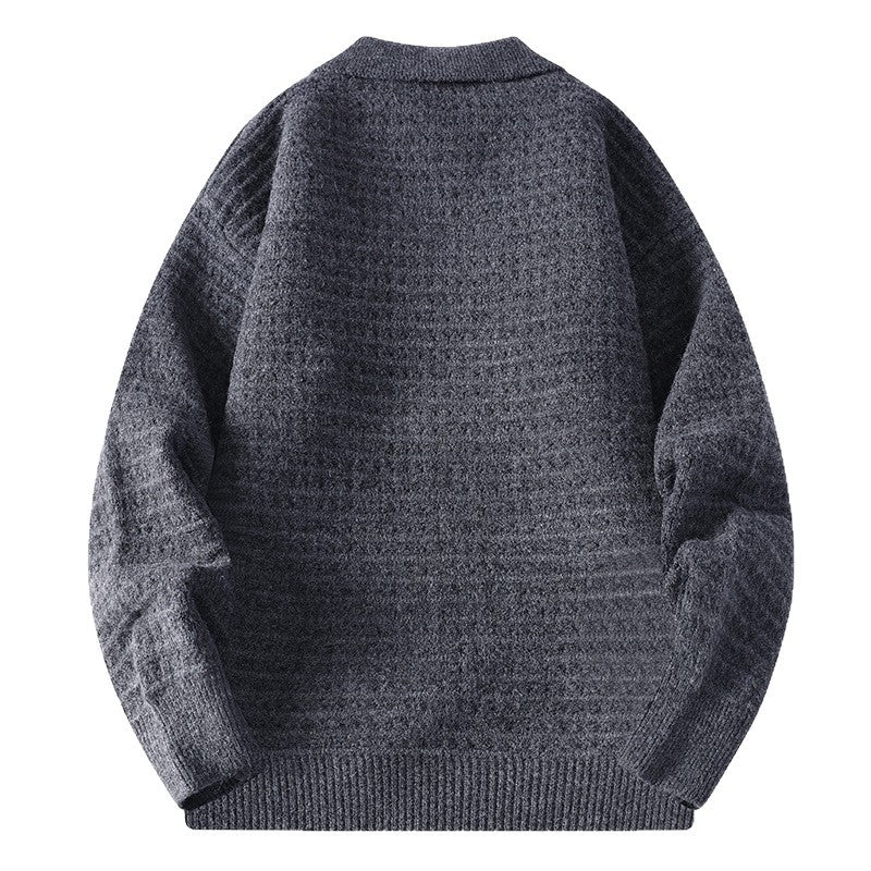 Men's Waffle Knit Cardigan | Soft Textured Layering Essential 4