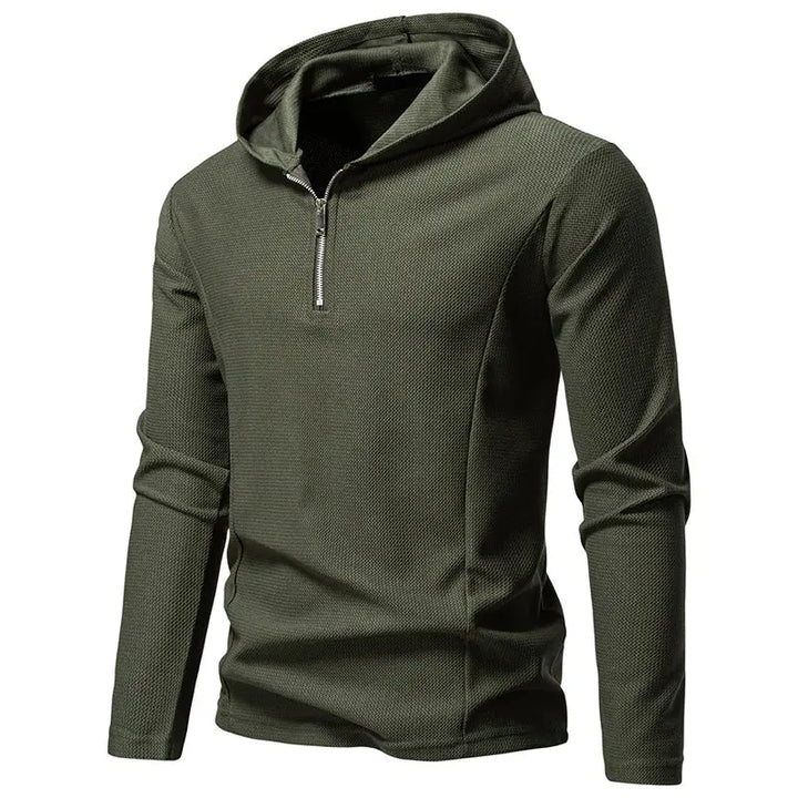 Men's Waffle Long Sleeve Hooded T-Shirt | Breathable Casual Autumn Style 2