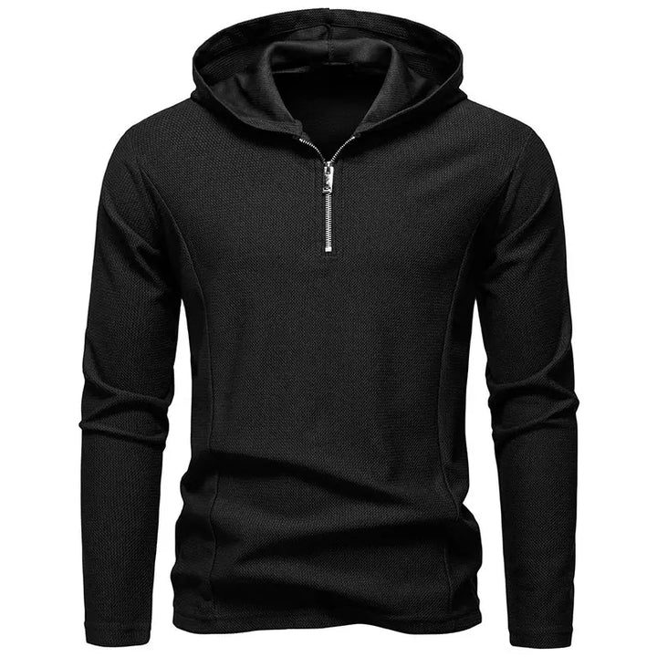 Men's Waffle Long Sleeve Hooded T-Shirt | Breathable Casual Autumn Style 3