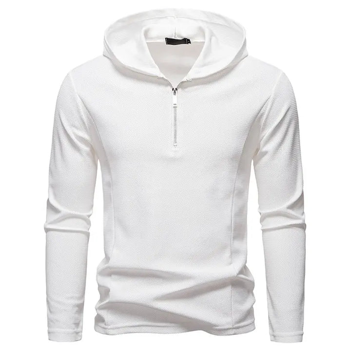 Men's Waffle Long Sleeve Hooded T-Shirt | Breathable Casual Autumn Style 4