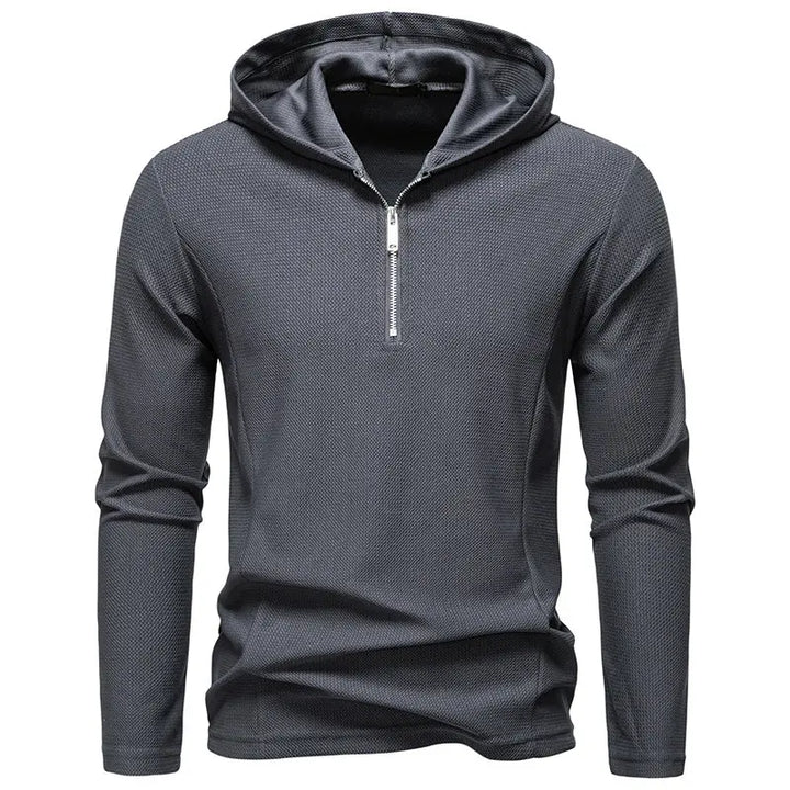 Men's Waffle Long Sleeve Hooded T-Shirt | Breathable Casual Autumn Style 5