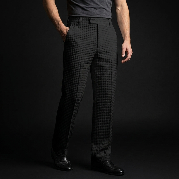Men's Waffle Texture Trousers | Polished Business-Ready Fit 3
