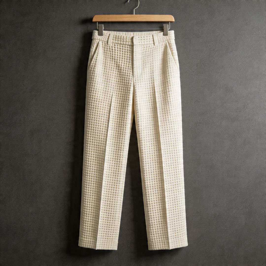 Men's Waffle Texture Trousers | Polished Business-Ready Fit 5