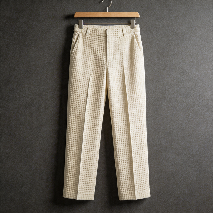Men's Waffle Texture Trousers | Polished Business-Ready Fit 5