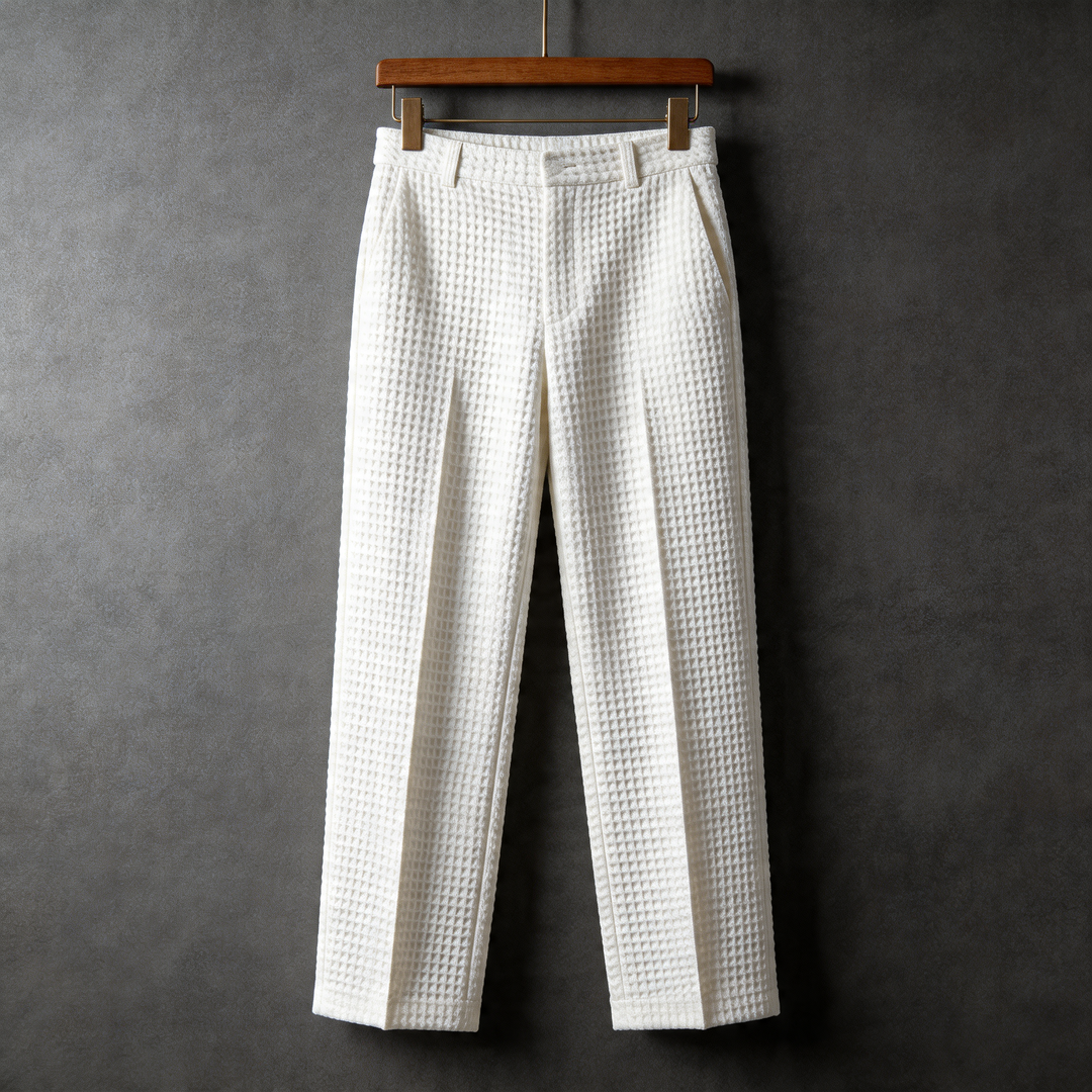 Men's Waffle Texture Trousers | Polished Business-Ready Fit 6