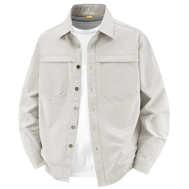 Men's Washed Cotton Long-Sleeved Shirt | Casual Retro Everyday Fit 7