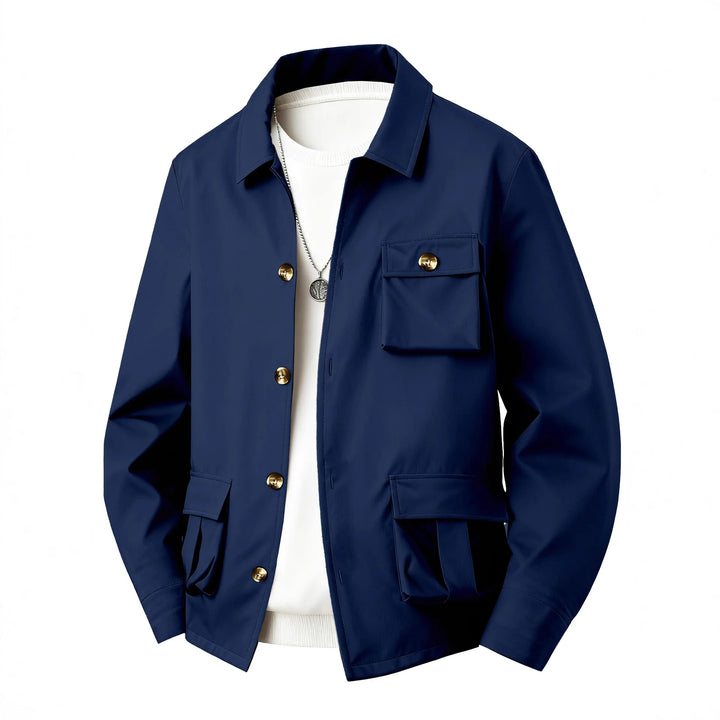 Men's waterproof utility jacket with multi-pocket design