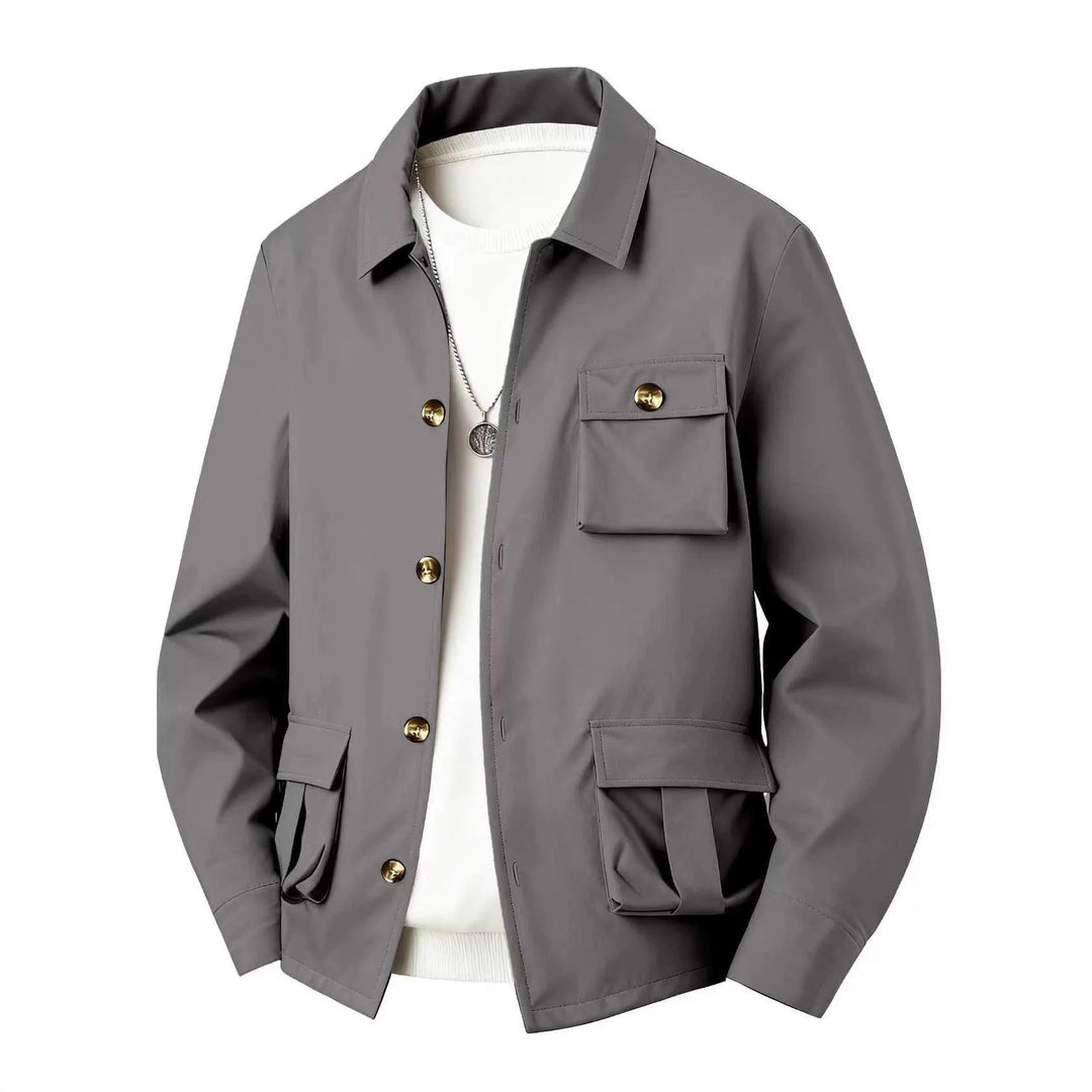 Men's Waterproof Polyester Utility Jacket | Structured All-Weather Essential 3