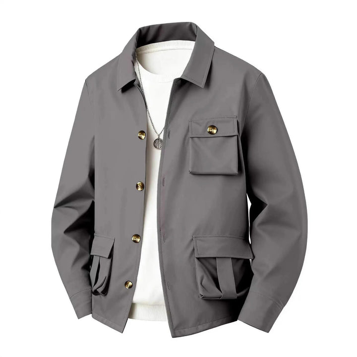 Men's Waterproof Polyester Utility Jacket | Structured All-Weather Essential 3