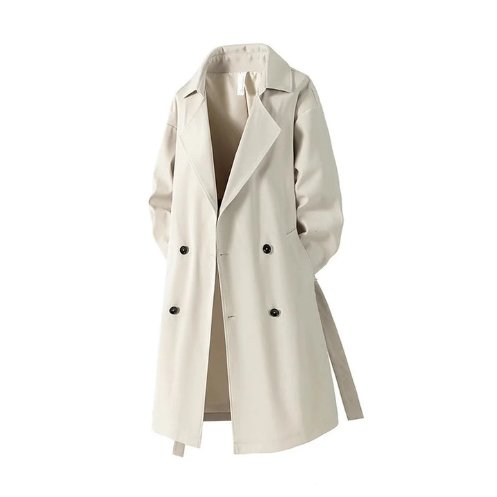Men's waterproof over-knee trench coat with vintage streetwear profile