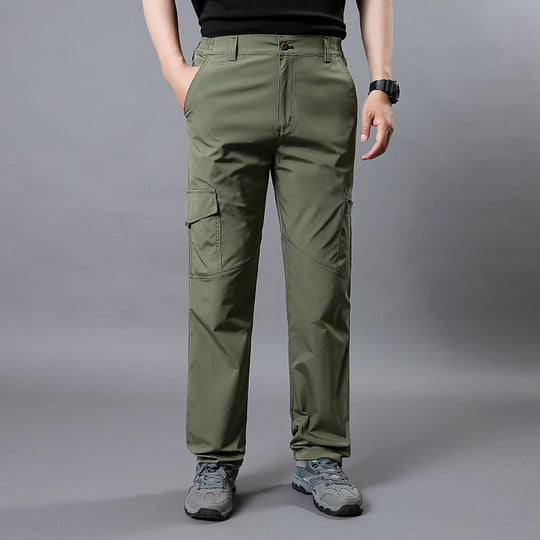 Men's wear-resistant cargo pants with multiple outdoor utility pockets