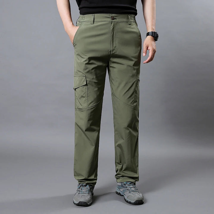 Men's wear-resistant cargo pants with multiple outdoor utility pockets