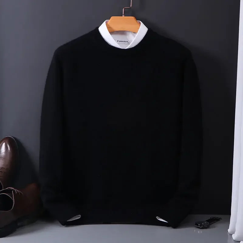 Men's Wool Blend Crew Pullover | Refined Cold Weather Essential 2