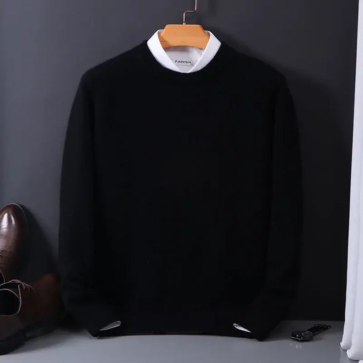 Men's Wool Blend Crew Pullover | Refined Cold Weather Essential 2