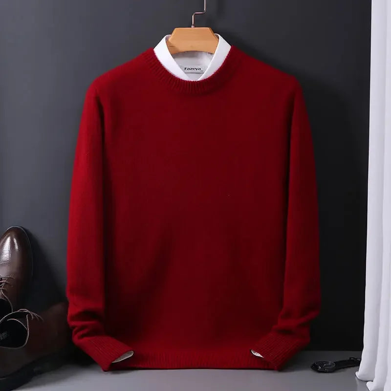 Men's Wool Blend Crew Pullover | Refined Cold Weather Essential 3