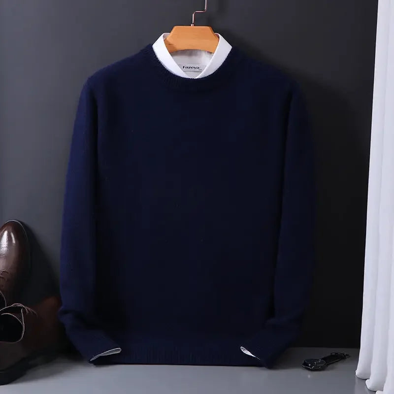 Men's Wool Blend Crew Pullover | Refined Cold Weather Essential 4