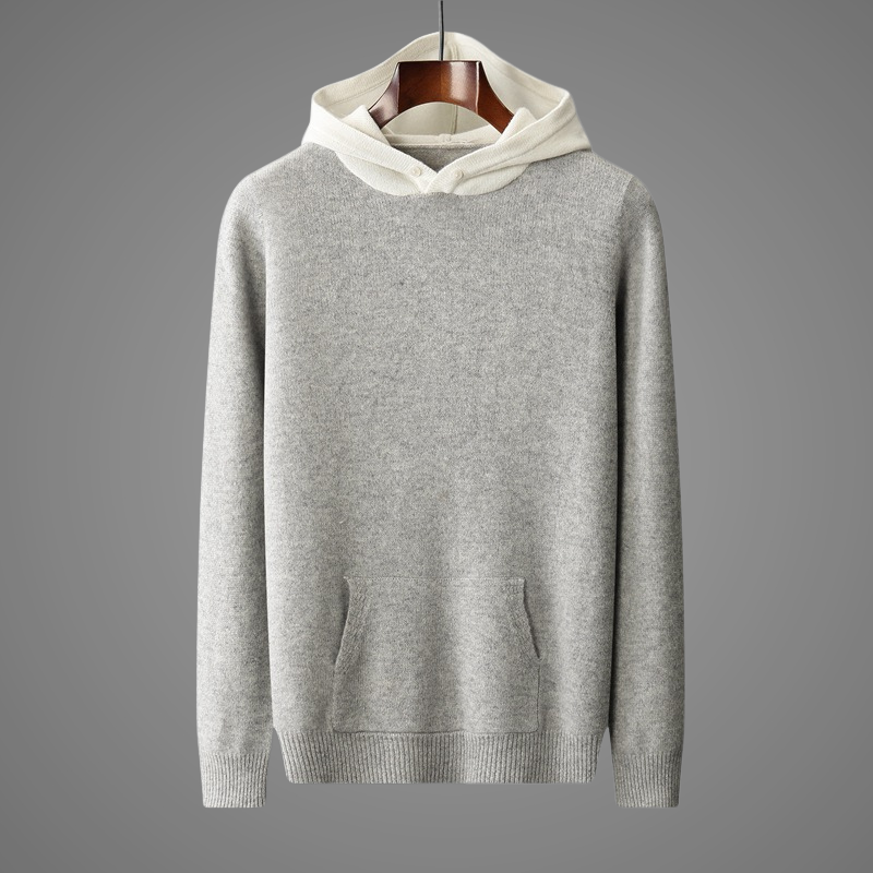 Men's Wool Blend Pullover Hoodie | Soft Breathable Everyday Comfort 0
