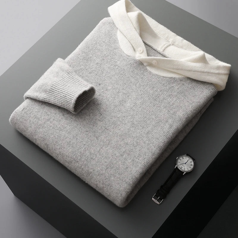 Men's Wool Blend Pullover Hoodie | Soft Breathable Everyday Comfort 3
