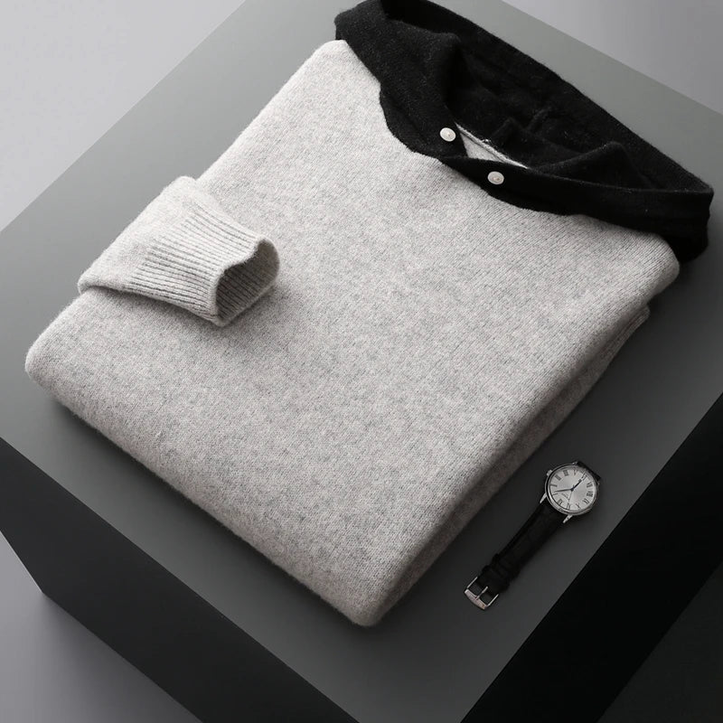 Men's Wool Blend Pullover Hoodie | Soft Breathable Everyday Comfort 7
