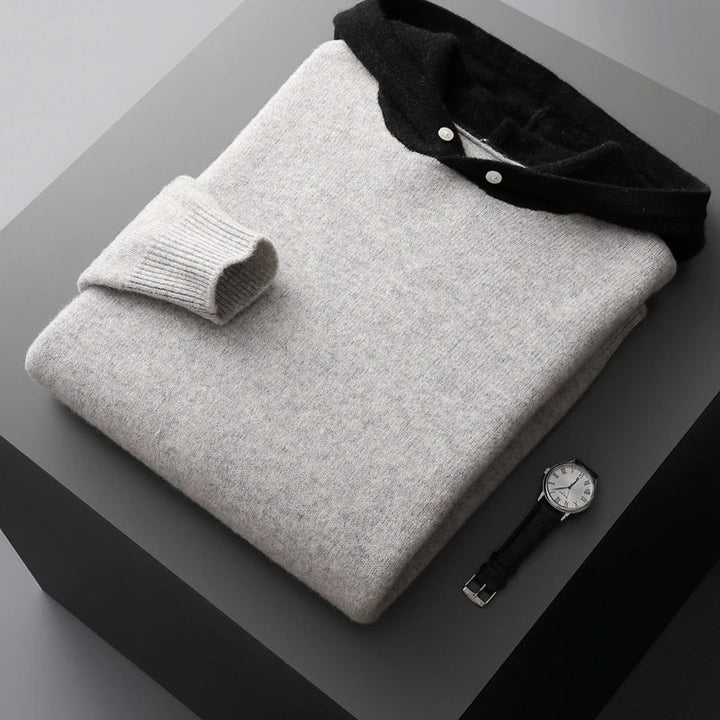 Men's Wool Blend Pullover Hoodie | Soft Breathable Everyday Comfort 7