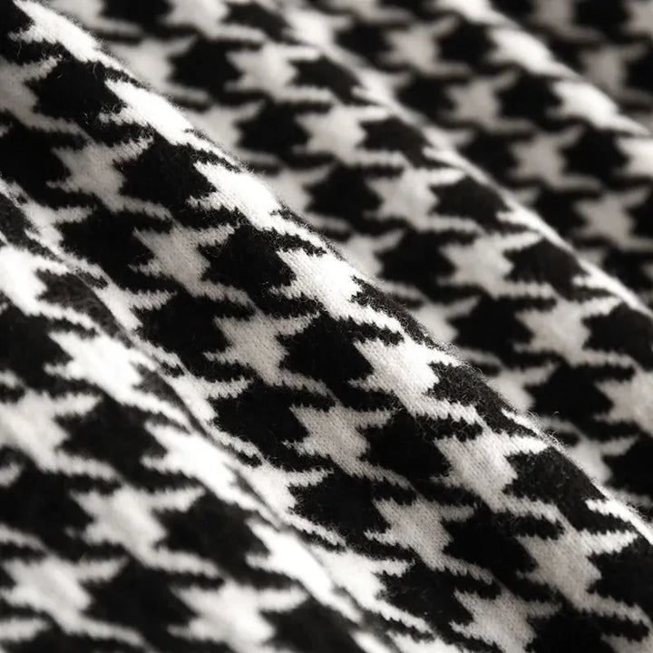 Milana Houndstooth Turtleneck Dress